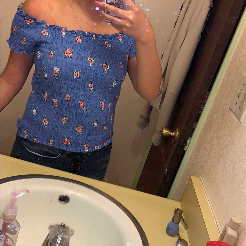 Blue floral shirt